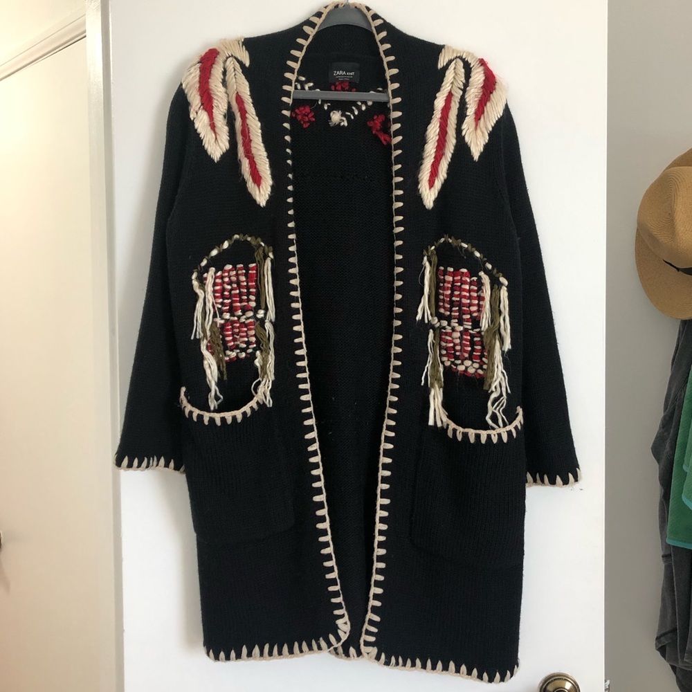 Zara boho festival knit sweater